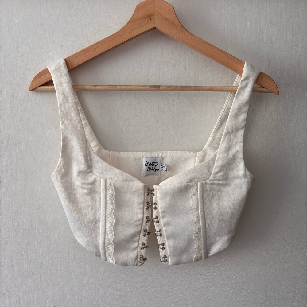 Princess Polly Cream Bustier Tank Top